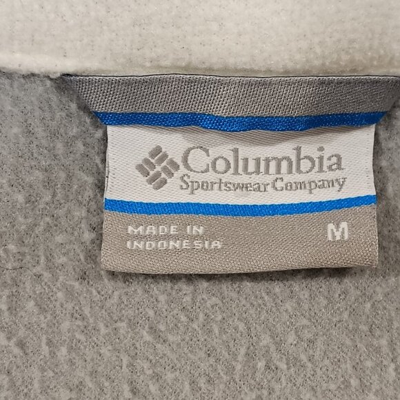 Columbia Sportswear Full Zip Fleece Jacket Womens Size Medium White Gray Pockets - Picture 8 of 16